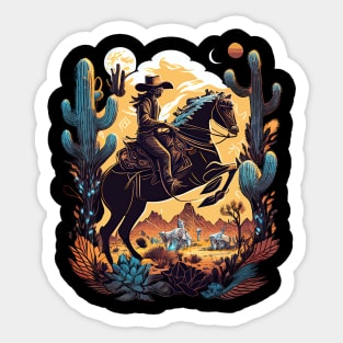 Western Cowboy Cowgirl Horse Rider Sticker